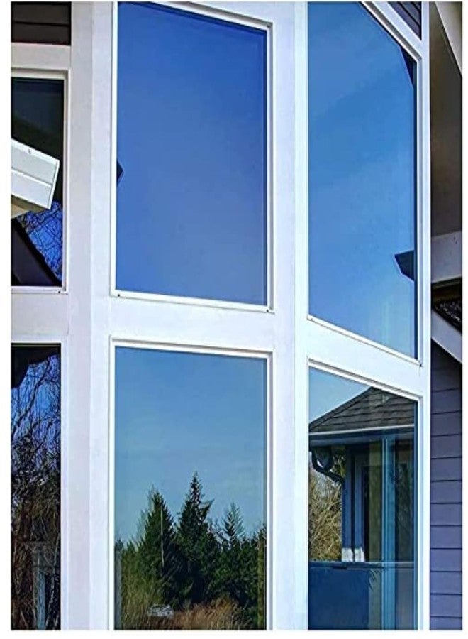 WALLMATE؟ تظليل النوافذ للخصوصية المنزلية، مصنوع من الفينيل، يحجب ضوء الشمس، يوفر الخصوصية نهارًا، لاصق ثابت، عاكس، مضاد للانعكاس. (20 × 40 بوصة، أزرق) - Image 5